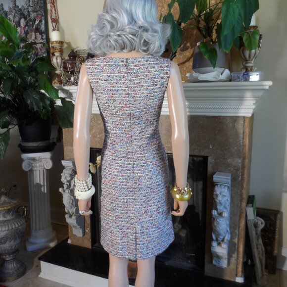 Karl Lagerfeld Paris Multi-Color Bouclé Tweed Dress & Jacket Suit Size S - Picture 13 of 16